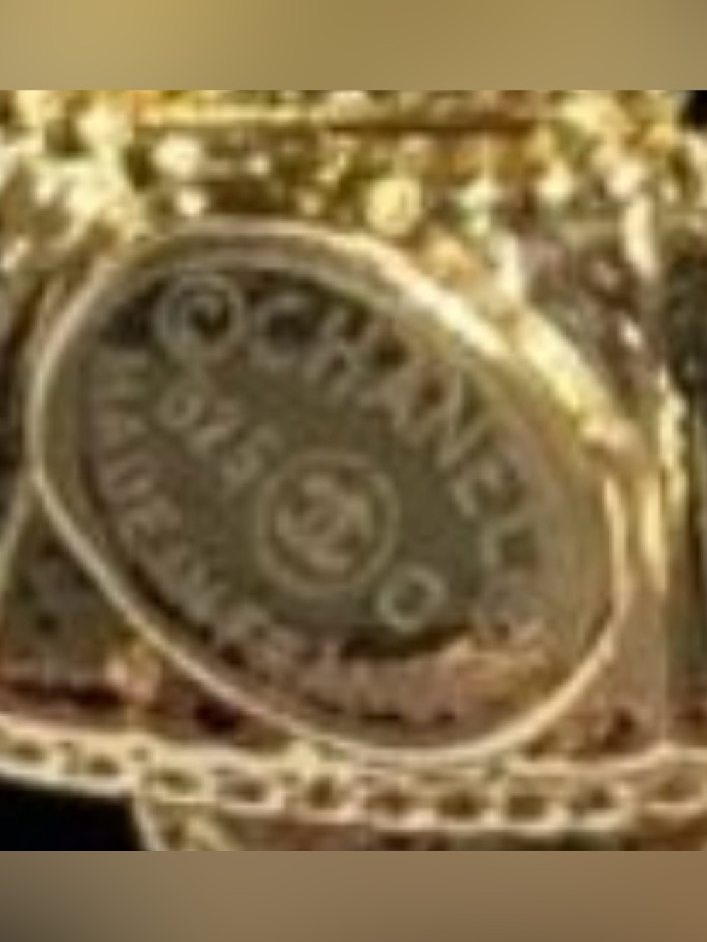 CHANEL Gold-Tone Crystal Embellished Double C Brooch - Picture 7 of 8